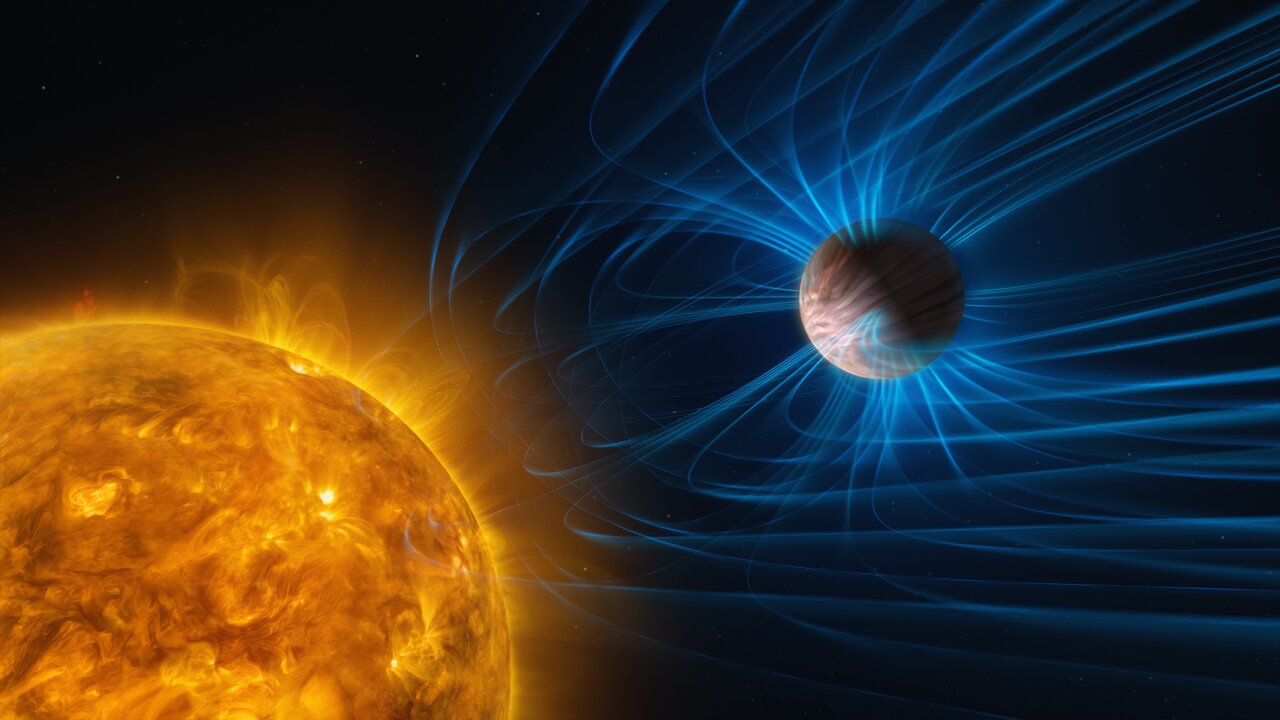 Artist's impression of hot Jupiter-like exoplanets with extreme atmospheric winds