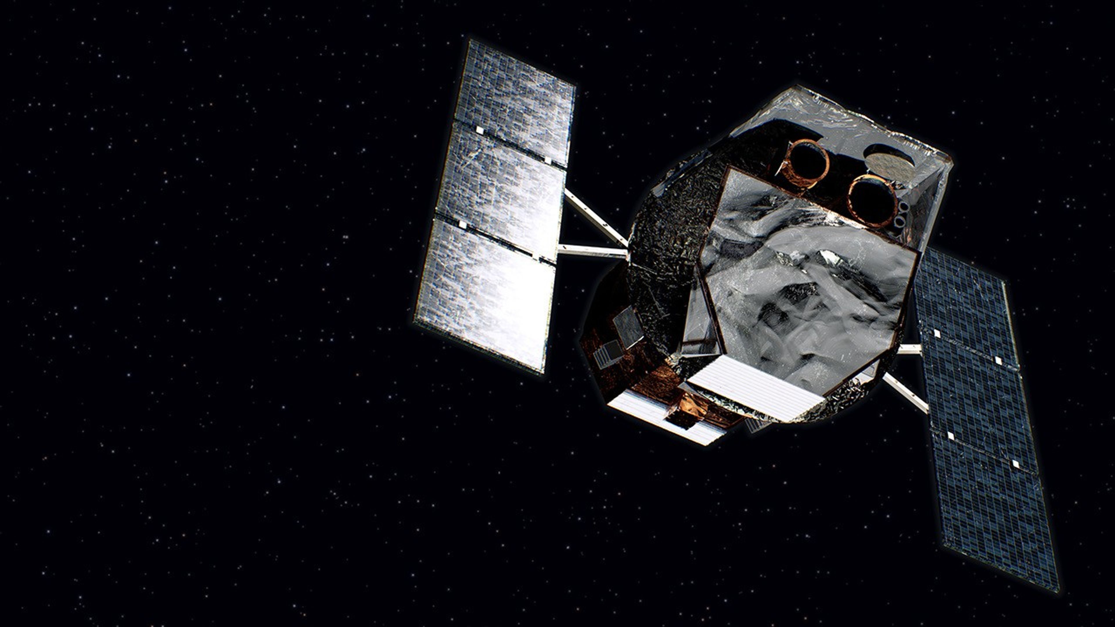 Artist’s concept of NASA’s Swift spacecraft in orbit above Earth