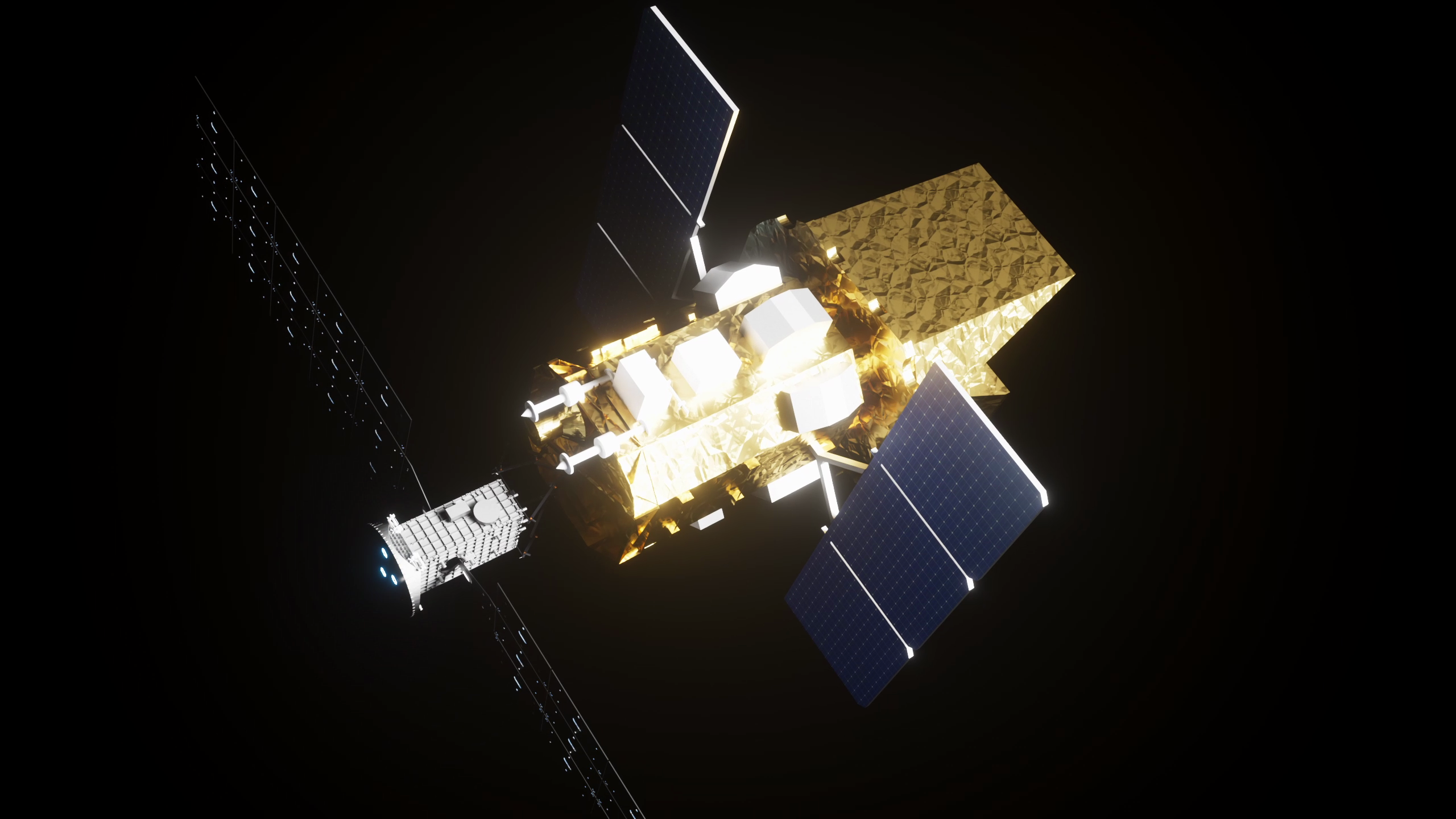 Illustration of the LINK spacecraft approaching NASA’s Swift observatory in orbit