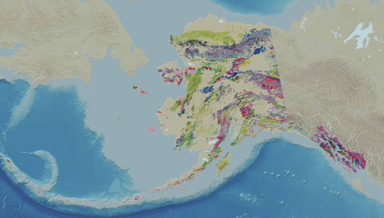 Map showing Alaska coverage in version 2.0 of the USGS Cooperative National Geologic Map
